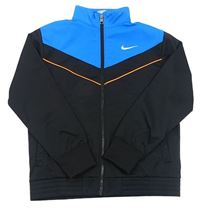 Černo-modrá propínací sportovní mikina s logem Nike