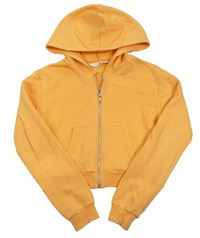 Oranžová prepínaci crop mikina s kapucňou H&M