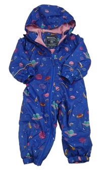 Safírová šusťáková funkční lehce zateplená kombinéza s planetami a kapucí MOUNTAIN WAREHOUSE