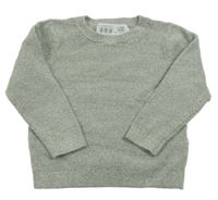 Olivovo-biely melírovaný sveter PRIMARK