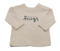 Světlepudrové žebrované úpletové mikinotriko s nápismi George