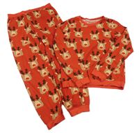 Červené pyžama so sobmi Next