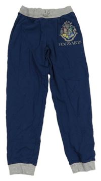 Tmavomodro-šedé tepláky s erbem - Harry Potter
