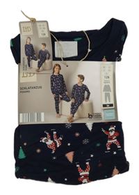 Nové - tmavomodré vánoční pyžamo se Santy L&D