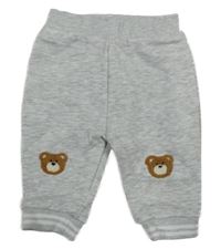 Svetlosivé melírované tepláky s medvedíkmi a pruhmi RIVER ISLAND