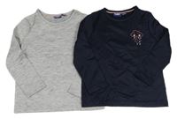 2x - Thermo triko - Šedé melírované, tmavomodré s obláčkem lupilu