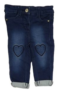 Tmavomodré teplákové rifle so srdiečkami ORCHESTRA