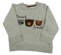 Svetlosivá melírovaná mikina so zvieratkami H&M