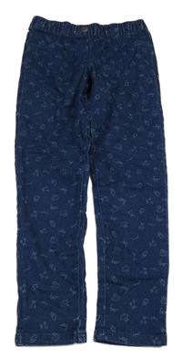 Tmavomodré rifľové džegíny s obrázkami Du PareiL