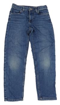 Modré relaxed fit waist super stretch teplákové rifle H&M