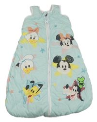 Světlemodrý melírovaný puntíkatý zateplený spací pytel s Minnie a Mickey s kamarády Disney