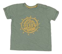 Světlekhaki melírované tričko se sluncem s nápisy George