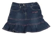 Tmavomodrá rifľová sukňa s nápisom