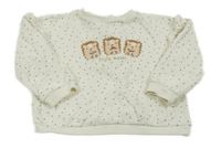 Smotanová bodkovaná á mikina s ježečky a volánikmi John Lewis