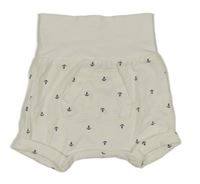 Biele kraťasy s kotvami a vreckom H&M