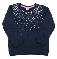 Tmavomodrá mikina so striebornými hviezdičkami Kiki&Koko