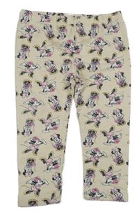 Béžové melírované teplákové legíny s  s Minnie Disney