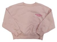 Svetloružová crop mikina s nápismi Matalan