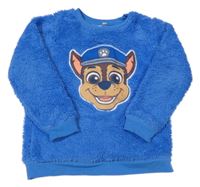 Modrá chlpatá mikina s PAW PATROL - Chase nickelodeon