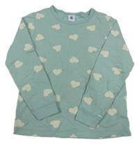 Olivová mikina so srdiečkami PETIT BATEAU