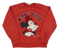 Červená mikina s Minnie s překlápěcími flitry George