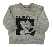 Sivo-bielo-čierna melírovaná mikina s Mickey PRIMARK