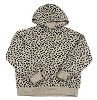 Světlebéžová mikina s leopardím vzorem a kapucí M&S