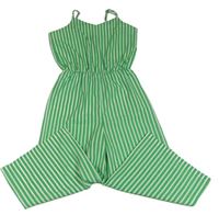 Zeleno-bílý pruhovaný lehký culottes overal LMTD