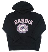 Čierna mikina s Barbie a kapucňou