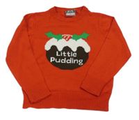 Červený sveter s pudinkem