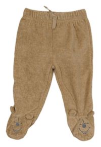 Hnědé melírované fleecové polodupky s Pú George