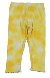 Žlto-biele batikované rebrované legíny LC Waikiki