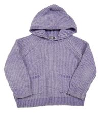 Levandulový žinylkový sveter s kapucňou Pep&Co