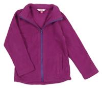 Fuchsiová fleecová propínací mikina