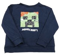 Tmavomodrá mikina s Minecraft z překlápěcích flitrů Next