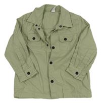 Zelenošedá plátěná košilová bunda Topolino