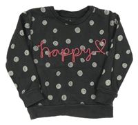 Antracitová bodkovaná á mikina s nápisom Nutmeg