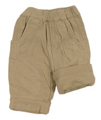 Béžové menšestrové podšité nohavice