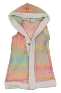 Kostým - Duhová třpytivá síťovaná vesta s kapucí George