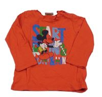 Červené tričko s Mickeym Disney