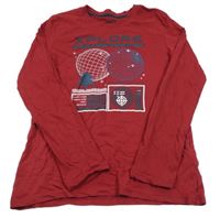 Tmavočervené tričko s vesmírným motívom Pepperts