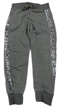 Sivé melírované trblietavé tepláky s flitrami OVS