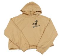 Hnedá crop mikina s palmami a kapucňou River Island
