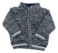 Tmavomodro-biely melírovaný zateplený prepínaci sveter Lupilu