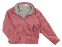 Starorůžová chlupatá podšitá propínací mikina Impidimpi