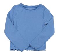 Modré žebrované triko Primark