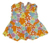 Smetanovo-barevné květované lehké šaty Next