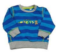 Safírovo-modrá pruhovaná mikina s hračkami Liegelind