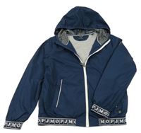 Tmavomodrá šusťáková jarní bunda s kapucí Marc O'Polo