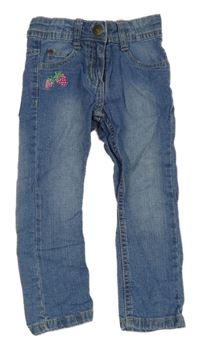 Modré skinny rifle s jahodami Lupilu